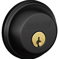Single Cylinder Deadbolt, Matte Black, Grade 2