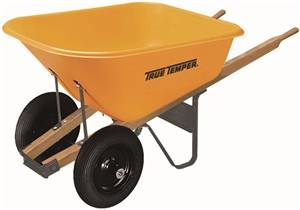 Dual Wheel Poly Wheelbarrow, 8 Cu Ft