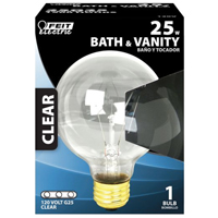 BULB DCRTV CLEAR GLOBE G25 25W