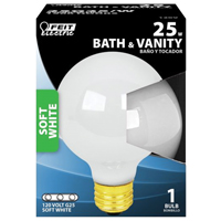 BULB DCRTV WHITE GLOBE G25 25W