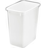 21 Qt White Rectangular Plastic Wastebasket 13 x 9 x 15 in