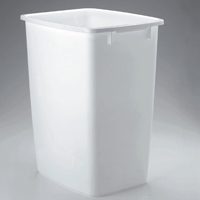 Rectangular Plastic Wastebasket 36 Qt White 13 x 8 x 18 in