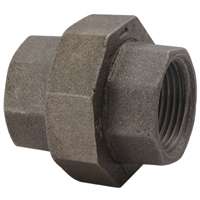 1-1/2 in Black Malleable Iron Ground Joint Pipe Union 150 PSI Threaded