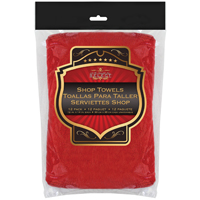 Woven Shop Towels Mechanic Red Cotton 15 x 13 in 12 Pack