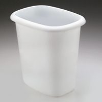 Vanity Wastebasket 6 Qt White Plastic, 10 x 7.04 x 9.95 in