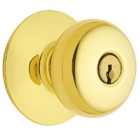 Plymouth Keyed Entry Door Knob, Antique Brass, 1-3/8 to 1-3/4 in