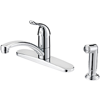Single-Handle Kitchen Faucet with Side Spray, Chrome Finish