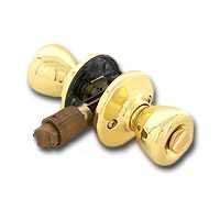 Mobile Home Keyed Entry Door Knob, Polished Brass