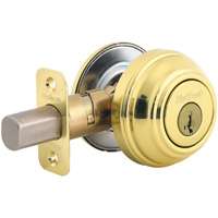 Single Cylinder Deadbolt Polished Brass SmartKey Re-Keyable