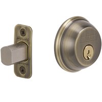 Single Cylinder Deadbolt, Antique Brass Finish, Grade 2