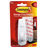 HOOK UTILITY LG W/STRIP WHT