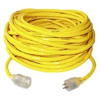 CORD EXT WITH/LT 12/3X50FT YEL