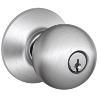 Orbit Keyed Entry Door Knob Satin Chrome 626 KA4