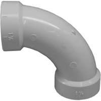 1-1/2 in 90 Degree Long Sweep DWV Elbow Sch 40 PVC Hub