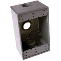 WALLPLATE BOX GRY 1G 3CT 3/4IN