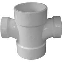 DOUBLE  SANITARY PIPE TEE  3X3X2X2 IN PVC WHITE  SCH 40
