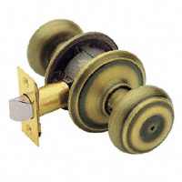 Georgian Privacy Door Knob, Antique Brass Finish