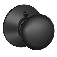 Plymouth Dummy Door Knob with Camelot Trim, Matte Black