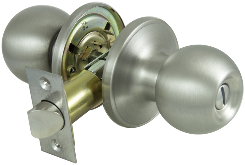 Privacy Door Knob Lockset, Satin Stainless Steel Finish