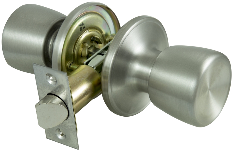 Passage Door Knob Stainless Steel with 6-Way Adjustable Latch