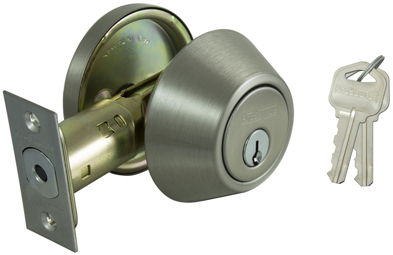 6-Way Adjustable Single Cylinder Deadbolt, Satin Nickel Finish