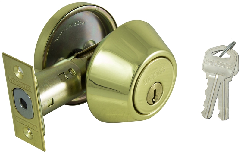 Single Cylinder 6-Way Adjustable Deadbolt, Polished Brass