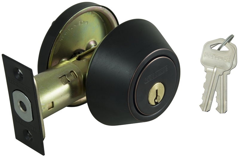 Single Cylinder Deadbolt, Aged Bronze, 6-Way Adjustable Latch