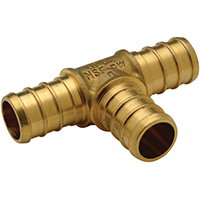 FITTING PEX 1/2 INCH TEE BRASS