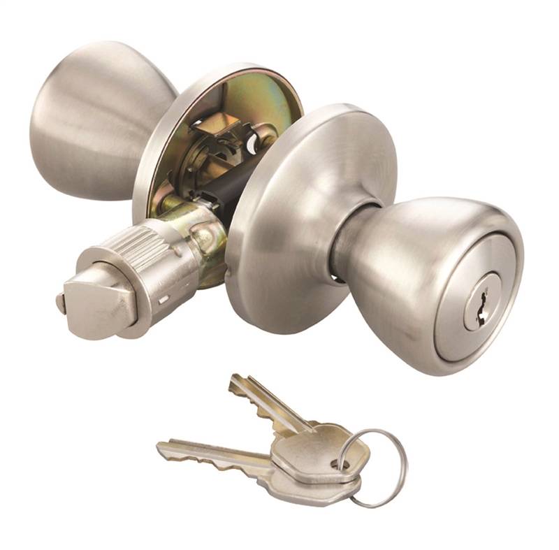 4-Way Tulip Adjustable Entry Knob Lockset, Satin Stainless