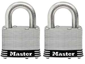 2 in Stainless Steel Keyed Padlock Set (2-Pack) with 1 in Shackle