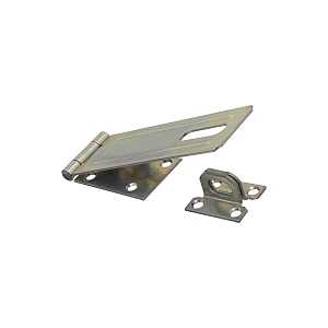 Non-Swivel Safety Hasp 6 in Zinc Plated Steel, Concealed Screws