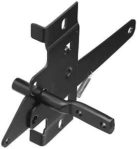 V28 Heavy Duty Gate Latch, Black Steel, Post Mount