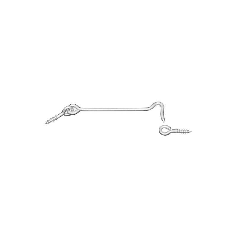 Zinc-Plated Steel Hook and Eye Latch, 6 in