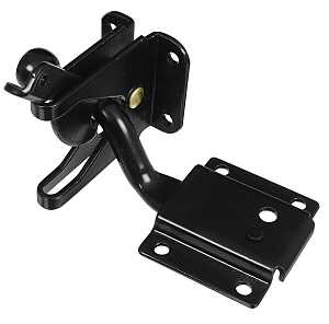 Automatic Self-Adjusting Gate Latch with Floating Bar, Black