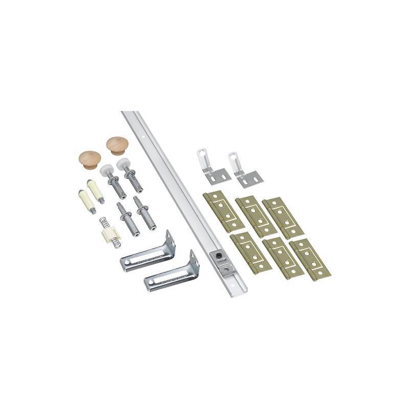 391D Bi-Fold Folding Door Hardware Set 72 in White Steel Surface Mount