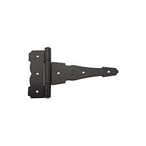 6 in Black Zinc-Plated Steel Decorative Heavy Duty T-Hinge