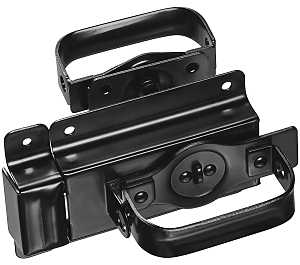 Black Steel Swinging Door & Gate Latch, Padlockable
