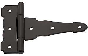 4 in Black Steel T-Hinge for Gates, Doors, Cabinets & Sheds