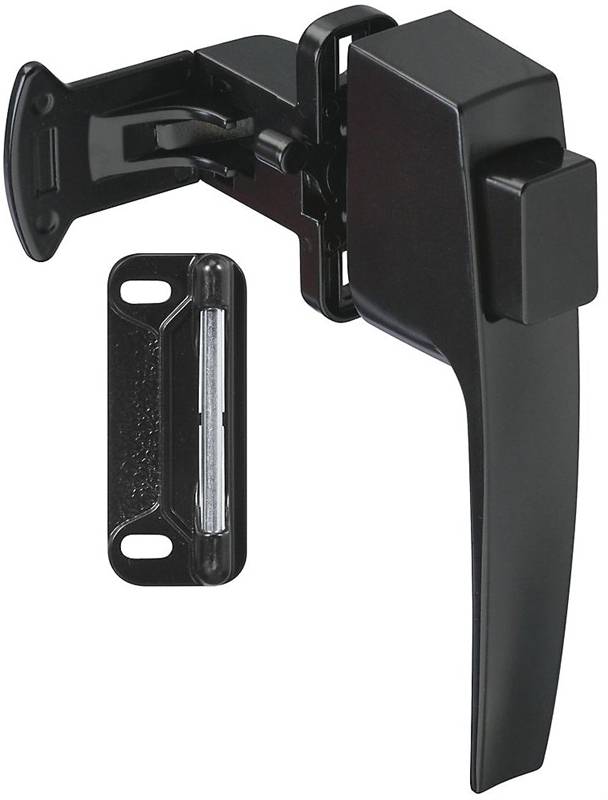 Black Pushbutton Latch for Screen & Storm Doors, 1-3/4 in Spacing