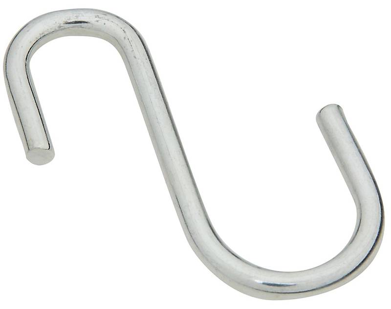 3315 Open S-Hook, Zinc-Plated Steel
