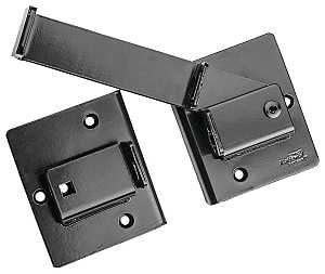 Black Steel Flip Latch for Door or Gate, Reversible, Padlockable