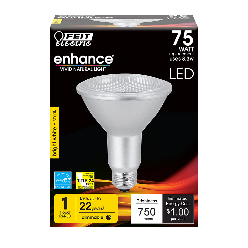 PAR30L LED Bulb 75W Equivalent 3000K 750 Lumens Dimmable E26