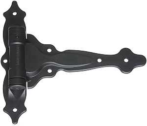 Decorative Spring T-Hinge, Black Polymer, 7-3/4 x 8-1/2 in