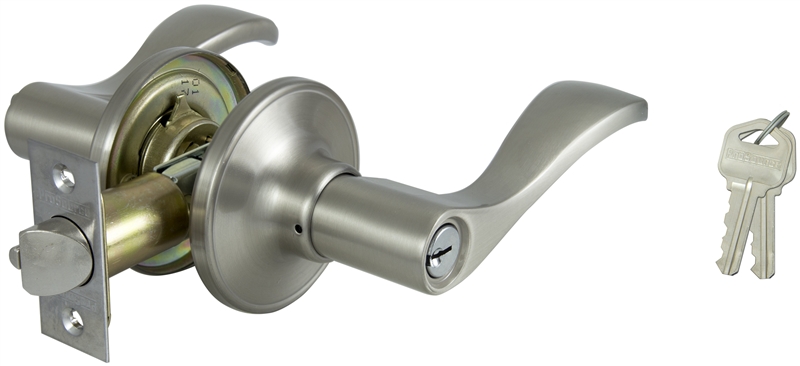 Entry Keyed Lever Lockset Satin Nickel Brass Keyed Alike