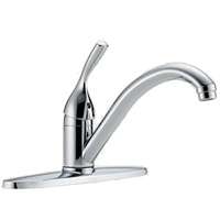 Classic Single-Handle Kitchen Faucet, Chrome, 10 in Spout