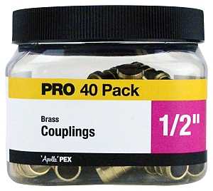 1/2 in Brass PEX Barb x Barb Coupling (40-Pack)