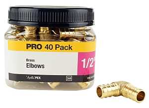 1/2 in PEX Barb 90 Degree Elbow Lead-Free DZR Brass (40-Pack)