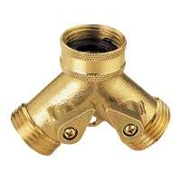 Y-CONN W/SHUTOFF BRASS