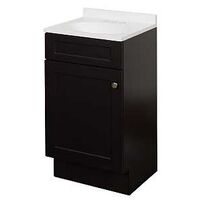 One-Door Shaker Bathroom Vanity with Top, Espresso Finish