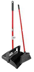 Open-Lid Lobby Broom and Dust Pan Set
